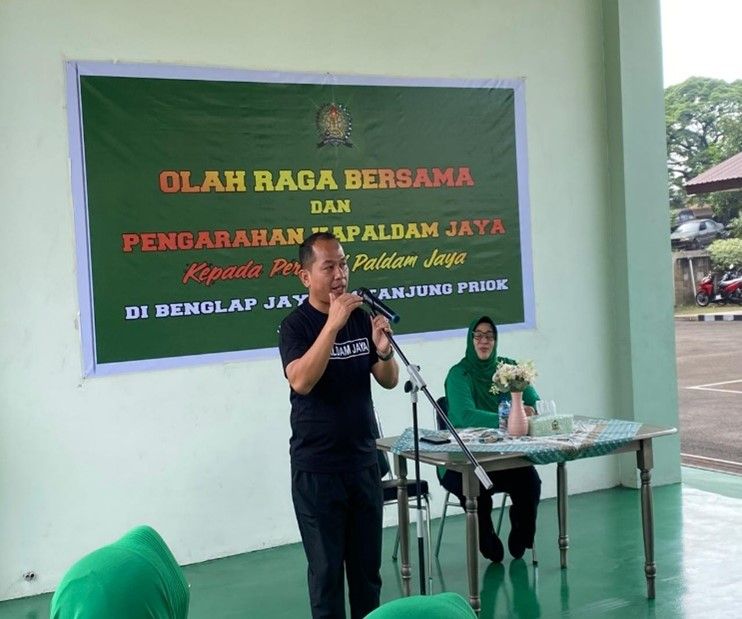 Olahraga Bersama dan Pengarahan Kapaldam Jaya Kepada Personel Paldam Jaya di Benglap Jaya 1-1 Tanjung Priok
