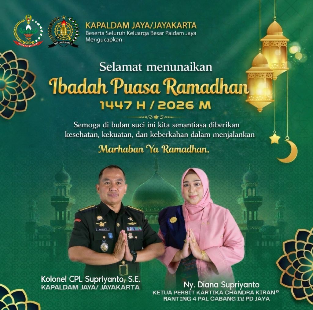 KAPALDAM JAYA/JAYAKARTA Beserta Seluruh Keluarga Besar Paldam Jaya Mengucapkan Selamat Menunaikan Ibadah Puasa Ramadhan 1447 H/2026 M